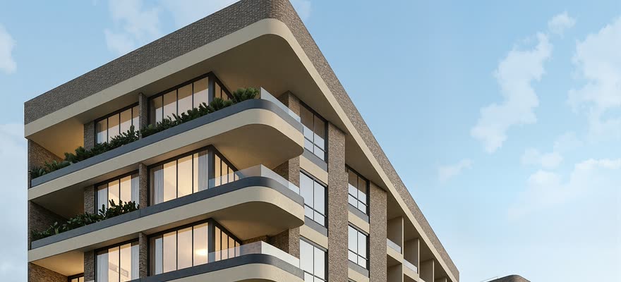 Render de Barlovento Living al atardecer