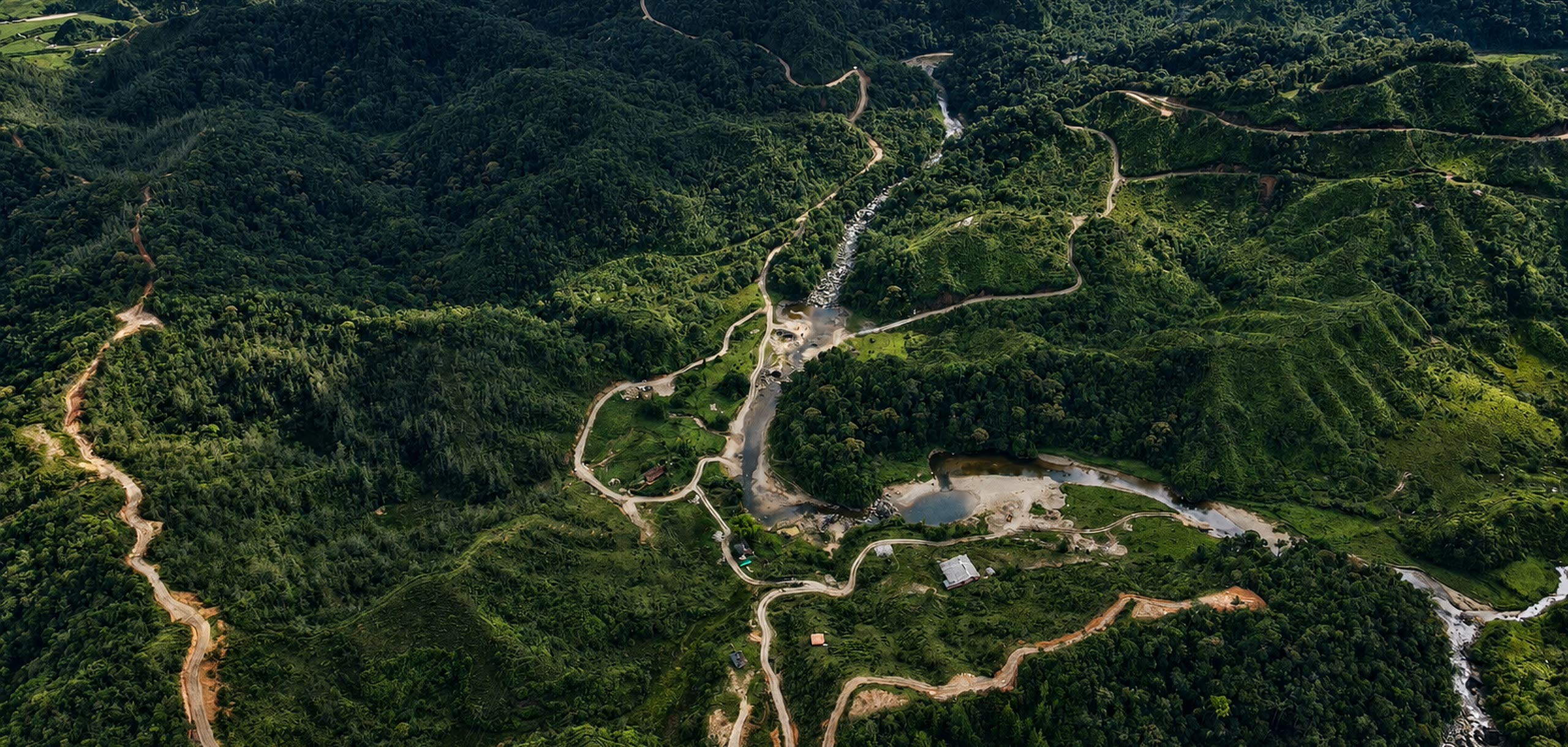 Los caminos internos de la parcelación de Santa Rita, vistos desde el aire